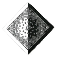 Bandana noir et blanc cheveux