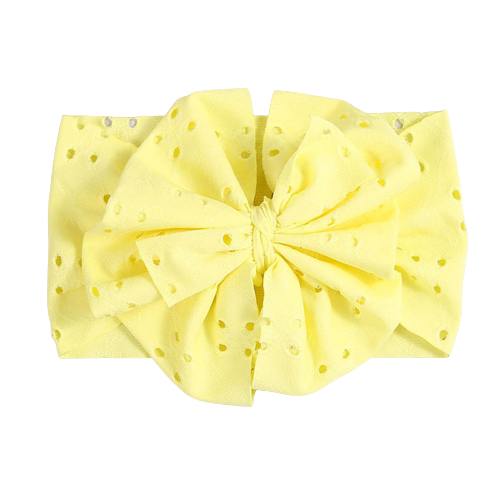 Bandeau pour bébé nœud broderie anglaise