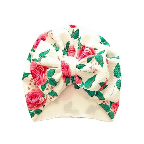 Turban bébé fille fleuri