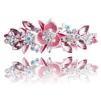 Barrette cheveux fleurs et strass