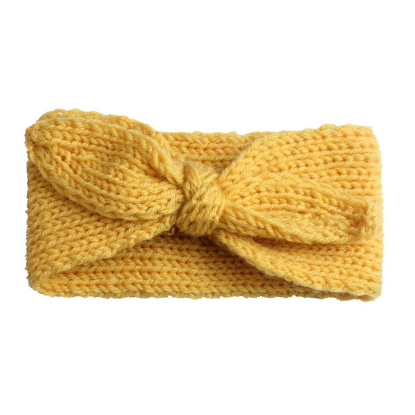 Bandeau bébé laine rose